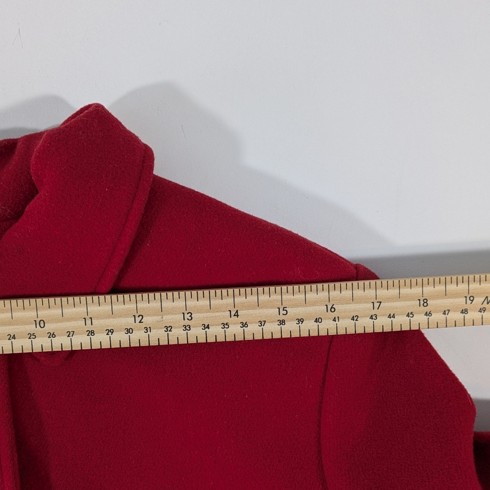 VTG Suttles & Seawinds 100% Wool Jacket Red Bronze Color Buttons Size Small - Picture 8 of 15